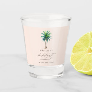 Palm Tree Blush Bachelorette Weekend Shot Glas