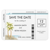Palm Tree Boarding Pass Bewaar de datum Magneten (Horizontaal)