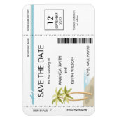 Palm Tree Boarding Pass Bewaar de datum Magneten (Verticaal)