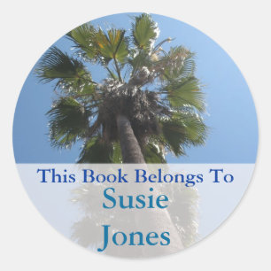Palm Tree-boekenplaat Ronde Sticker