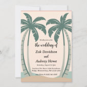 Palm Tree Boho Beach Uitnodigingen voor een bruilo (Voorkant)