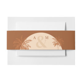 Palm Tree Boho Desert Terracotta & Cream Bruiloft Uitnodigingen Wikkel