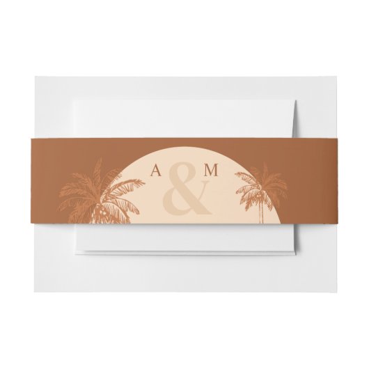 Palm Tree Boho Desert Terracotta & Cream Bruiloft Uitnodigingen Wikkel (Voorkant Voorbeeld)