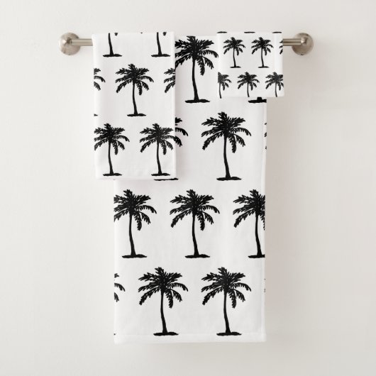 Palm Tree Botanical Tropical Print Bad Handdoek (Insitu)