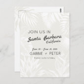 Palm Tree Botanical Typography Clean Save the Date Briefkaart (Voorkant / Achterkant)