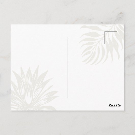 Palm Tree Botanical Typography Clean Save the Date Briefkaart (Achterkant)