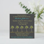 Palm Tree Bridal Shower-uitnodiging Kaart (Staand voorkant)