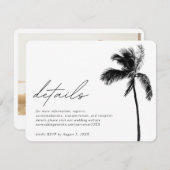 Palm Tree bruiloft details behuizing Kaart (Voorkant / Achterkant)