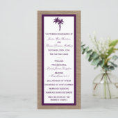 Palm Tree Burlap Beach Wedding | Kies uw kleur Programmakaart (Staand voorkant)