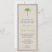 Palm Tree & Burlap Wedding Invitation - Groen Kaart (Voorkant)