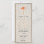Palm Tree & Burlap Wedding Invitation - Sinaasappe Kaart (Voorkant)
