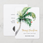 Palm Tree Business Logo Christmas Holiday Card Feestdagenkaart (Voorkant / Achterkant)