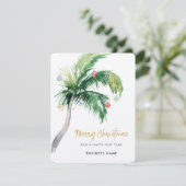 Palm Tree Business Logo Christmas Holiday Card Feestdagenkaart (Staand voorkant)