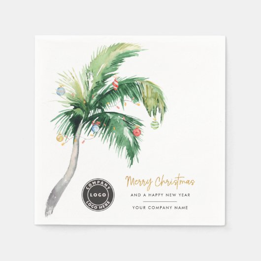 Palm Tree Business Logo Christmas Kantoor Party Servet (Voorkant)