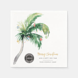 Palm Tree Business Logo Kerstvakantie medewerker Servet