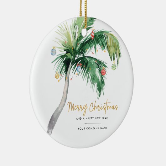 Palm Tree Business Logo Merry kerst Keramisch Ornament (Rechts)