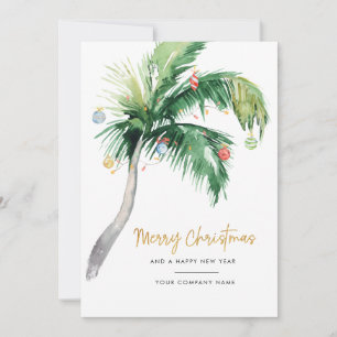 Palm Tree Business Logo Merry-kerstgroeten Feestdagenkaart