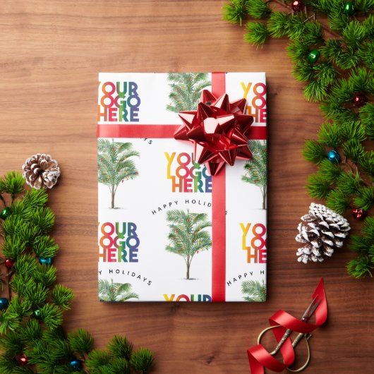 Palm Tree Business Logo Vakantie Kerst Kaart Cadeaupapier (Feestdagen Geschenken)