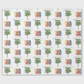 Palm Tree Business Logo Vakantie Kerst Kaart Cadeaupapier (Vlak)