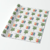 Palm Tree Business Logo Vakantie Kerst Kaart Cadeaupapier (Uitgerold)