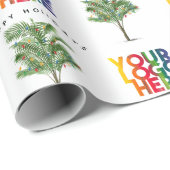 Palm Tree Business Logo Vakantie Kerst Kaart Cadeaupapier (Rol Hoek)