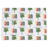 Palm Tree Business Logo Vakantie Kerst Kaart Groot Cadeauzakje (Voorkant)