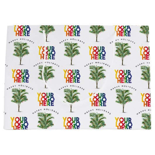 Palm Tree Business Logo Vakantie Kerst Kaart Groot Cadeauzakje (Voorkant)