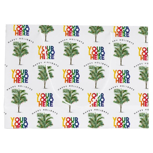 Palm Tree Business Logo Vakantie Kerst Kaart Groot Cadeauzakje (Achterkant)