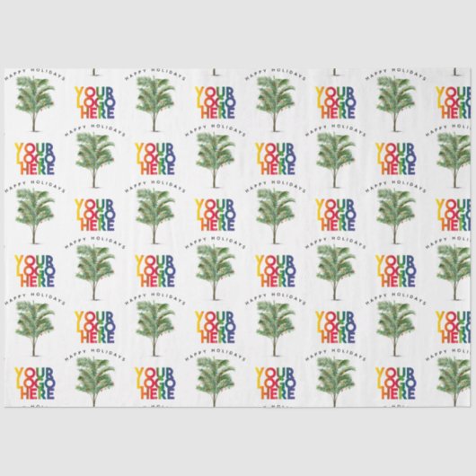 Palm Tree Business Logo Vakantie Kerst Kaart Tissuepapier (Voorkant)