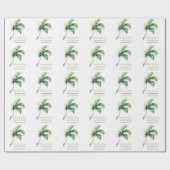 Palm Tree Business Name kerstfeestdag Cadeaupapier (Vlak)