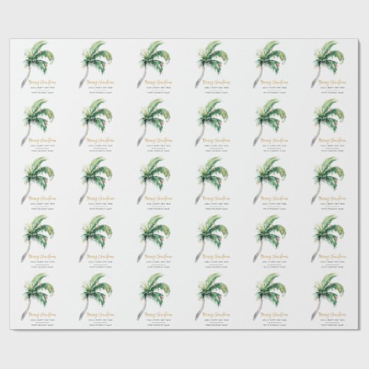 Palm Tree Business Name kerstfeestdag Cadeaupapier (Vlak)