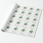 Palm Tree Business Name kerstfeestdag Cadeaupapier (Uitgerold)