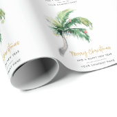 Palm Tree Business Name kerstfeestdag Cadeaupapier (Rol Hoek)
