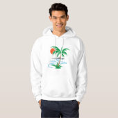 Palm Tree by the River | Tropical Sunset Art Hoodie (Voorkant volledig)
