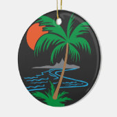Palm Tree by the River | Tropical Sunset Art Keramisch Ornament (Links)