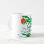 Palm Tree by the River | Tropical Sunset Art Koffiemok (Voorkant links)