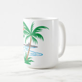 Palm Tree by the River | Tropical Sunset Art Koffiemok (Voorkant rechts)