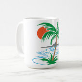Palm Tree by the River | Tropical Sunset Art Koffiemok (Voorkant links)