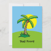 Palm Tree Cartoon-uitnodiging Kaart (Voorkant)