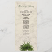Palm Tree Champagne Cream Elegant Chic Wedding Menu (Achterkant)
