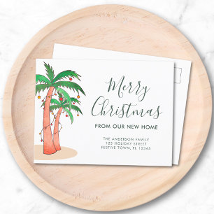 Palm Tree Christmas Home Verhuizen Aankondigingskaart