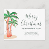 Palm Tree Christmas Home Verhuizen Aankondigingskaart (Voorkant)