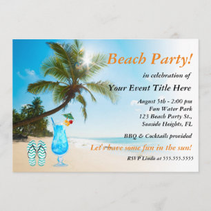 Palm Tree Cocktail Adult's Beach Party Kaart