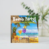 Palm Tree Cocktails Adult Beach Party Kaart (Staand voorkant)