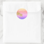 Palm Tree Colorful Ombre Sunset Weddenschap Bedank Ronde Sticker (Tas)