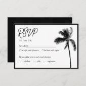 Palm Tree Custom Bat Mitzvah RSVP Behuizing Kaart (Voorkant / Achterkant)