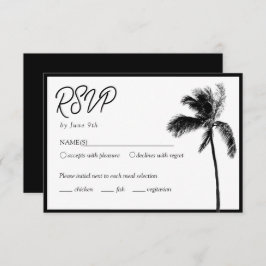 Palm Tree Custom Bat Mitzvah RSVP Behuizing Kaart