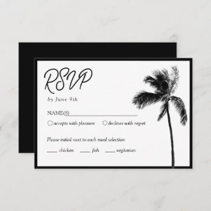 Palm Tree Custom Bat Mitzvah RSVP Behuizing Kaart
