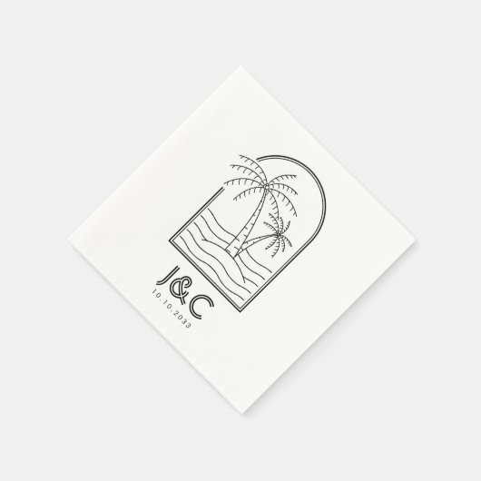 Palm Tree Custom Beach bruiloft cocktail Servet (Hoek)