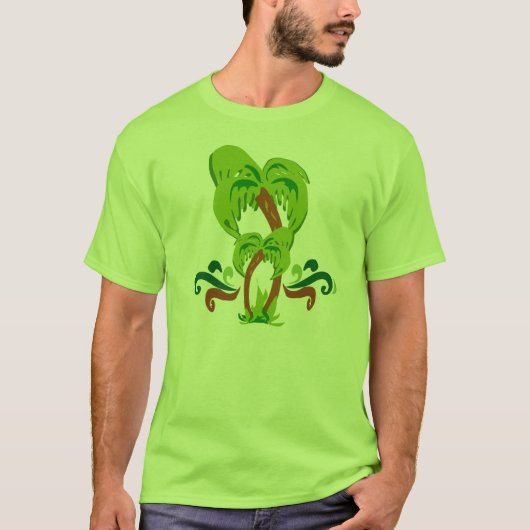 Palm Tree Cute Art Beach Lifestyle Fun T-shirt (Voorkant)